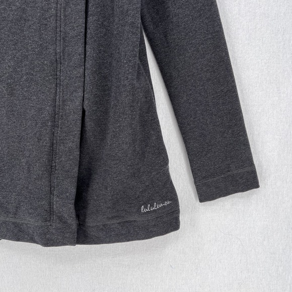LULULEMON Savasana Wrap Cardigan Women 4 Gray Heather Charcoal Black Long Sleeve - Picture 7 of 16